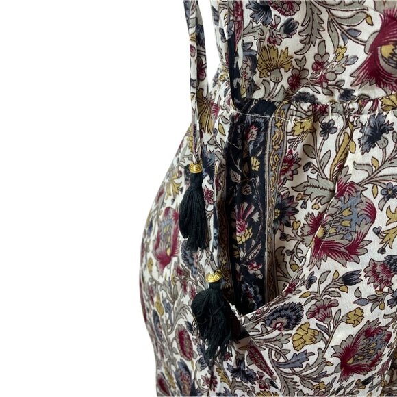Perry Walker Womens Multicolor Floral Print Midi Dress With Tassel Sz S-M - Picture 7 of 10
